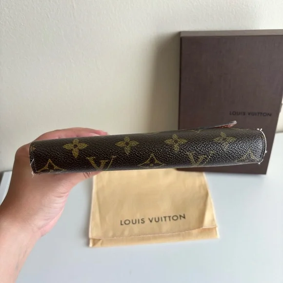 Louis Vuitton Monogram Trifold Wallet Brown Leather Snap Authentic - Picture 5 of 16